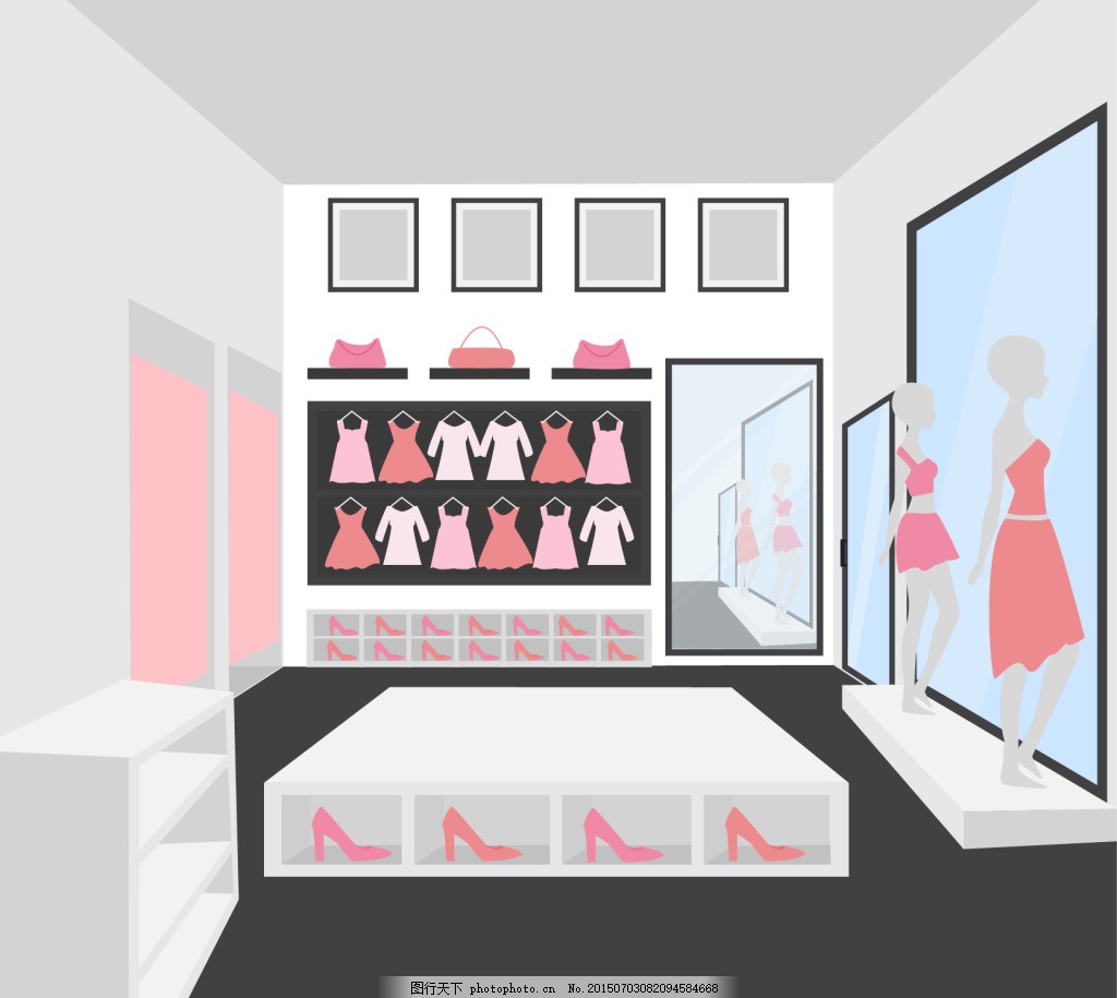 卡通服饰店素材图片