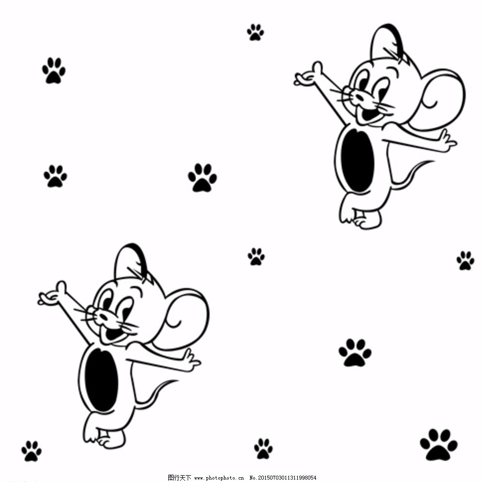 卡通小老鼠图片免费下载 ai 背景墙花纹 环境设计 脚印 卡通图案 卡通