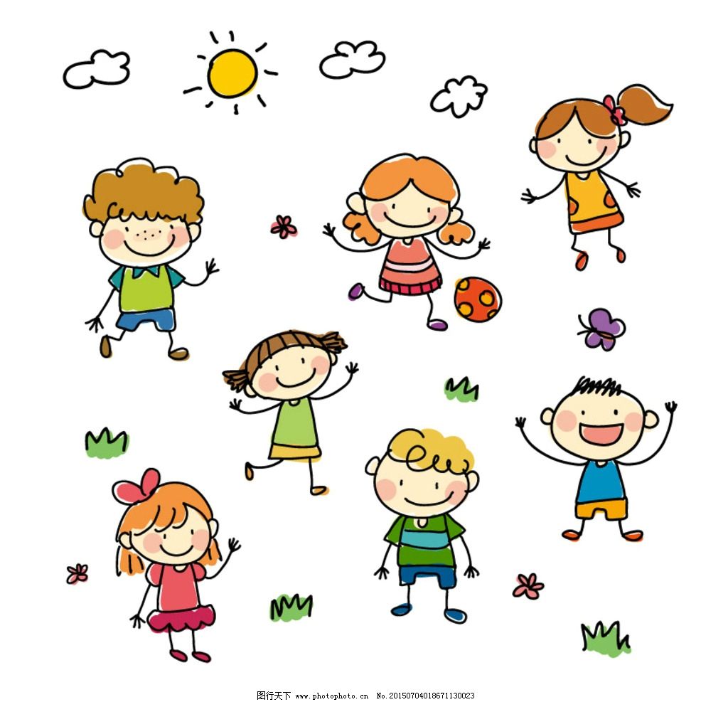 手绘儿童在游乐场玩耍插画矢量图设计图__卡通设计_广告设计_设计图库_昵图网nipic.com