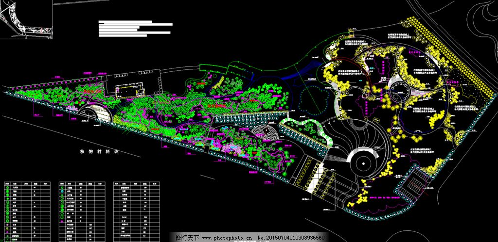 公园广场绿化 公园植物配置图纸图片_园林景观