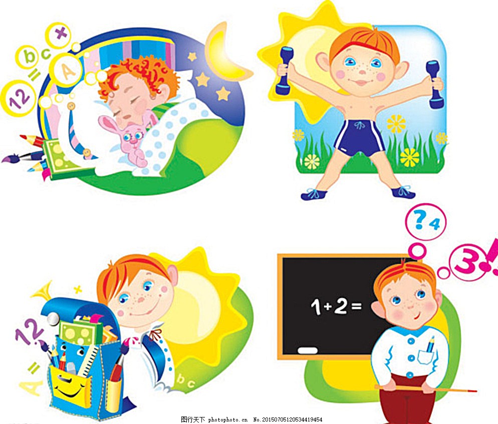 可爱儿童主题矢量素材 可爱 儿童 小孩 孩子 孩童 幼儿 幼童 男童 女童 男孩 女孩 男生 女生 人物 睡觉 画笔 铅笔 夜晚 晚上 月亮 星星 床 宠物 儿童床 锻炼 休息 清晨 太阳 健身 哑铃 上学 书包 直尺 标尺 公式 黑板 教鞭 图标 标签 插画 背景 海报 画册 卡通 矢量人物 设计 人物图库 儿童幼儿 EPS 白色