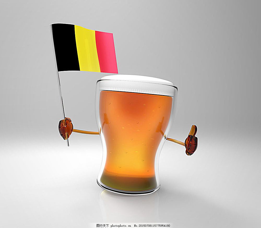 比利时国旗与啤酒图片