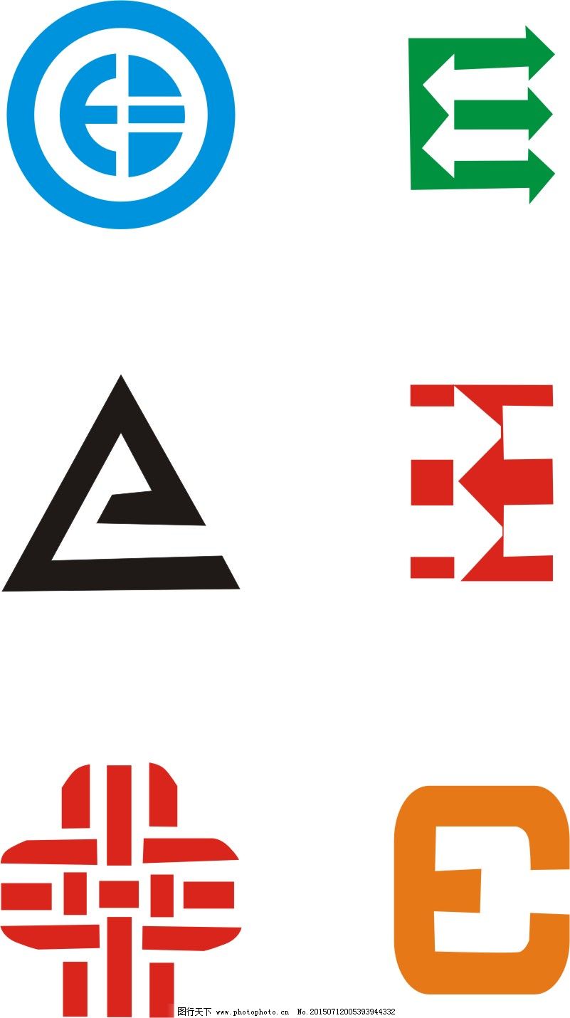 科技LOGO E字母LOGO设计素材 E字母创意设计LOGO E字母变形LOGO设计 字母LOGO设计 电子通迅LOGO设计生物 科技LOGO 矢量图 广告设计