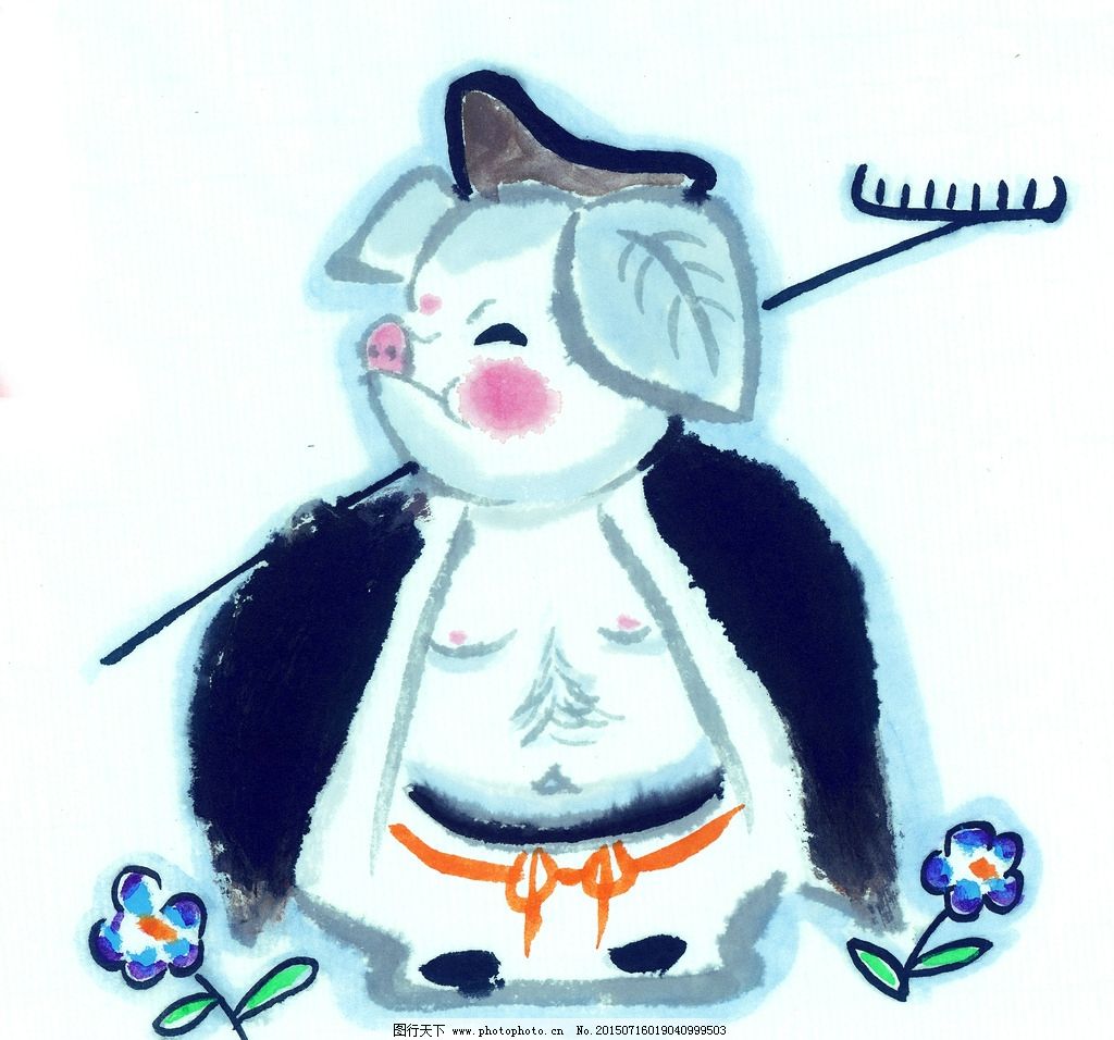 手绘十二生肖 猪图片