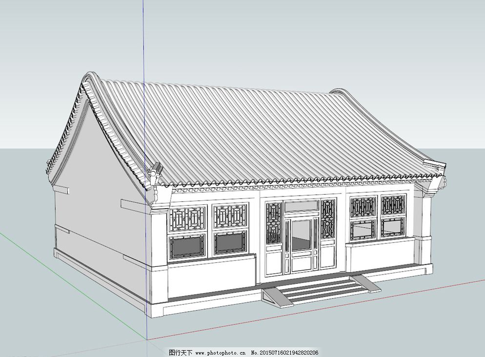 四合院图片_建筑模型_3D设计_图行天下图库