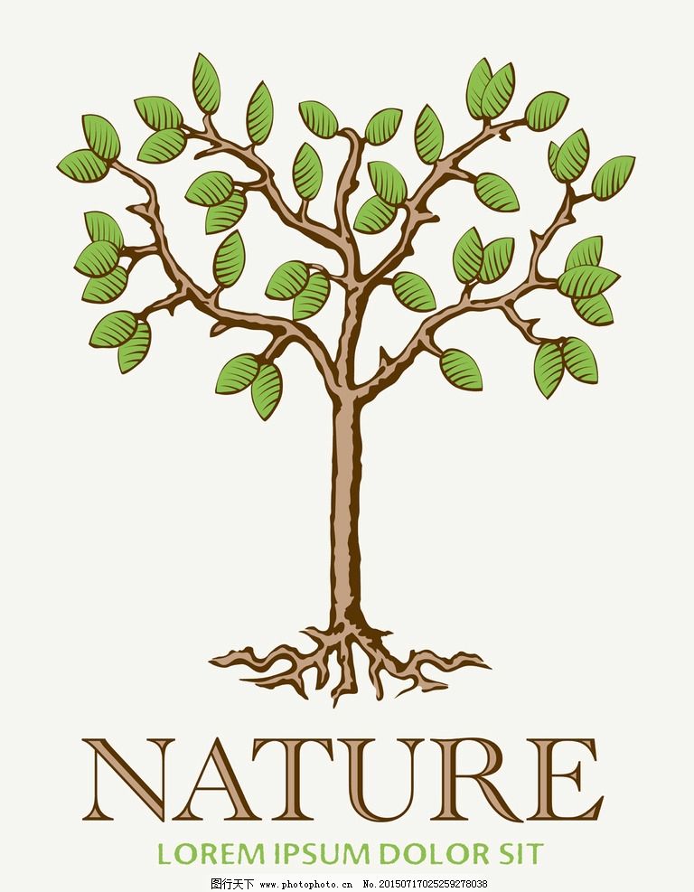 树木 绿叶 绿植 树叶 绿树 手绘树木 树木贴图 植物 生物世界 矢量图片
