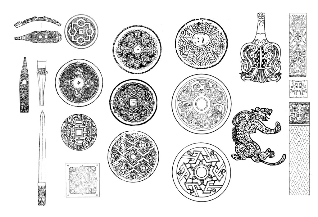 古代花纹 复古花纹 欧式 花边 纹样 棕色 底纹边框 条纹线条
