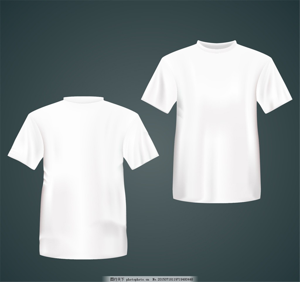 白色T恤正反面矢量素材,简单 纯白 服装类-图行天下图库