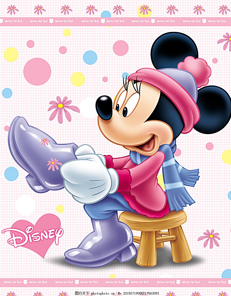 快乐米妮穿靴子图片,模版下载 米老鼠 迪士尼 迪