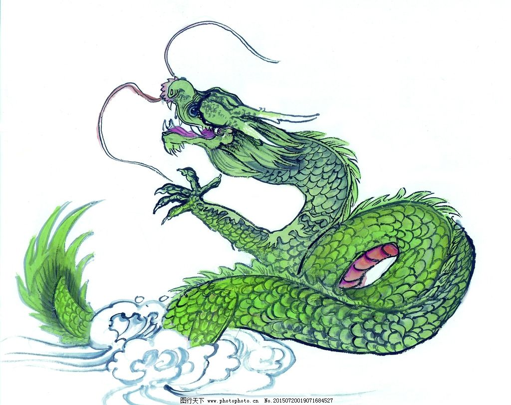 黑白 十二生肖 国画 手绘龙 青龙 双龙戏珠 五爪金龙 神龙神 油画