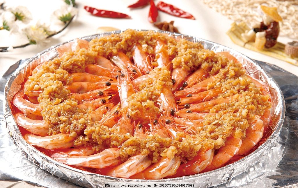铁板蒜香烤虾图片