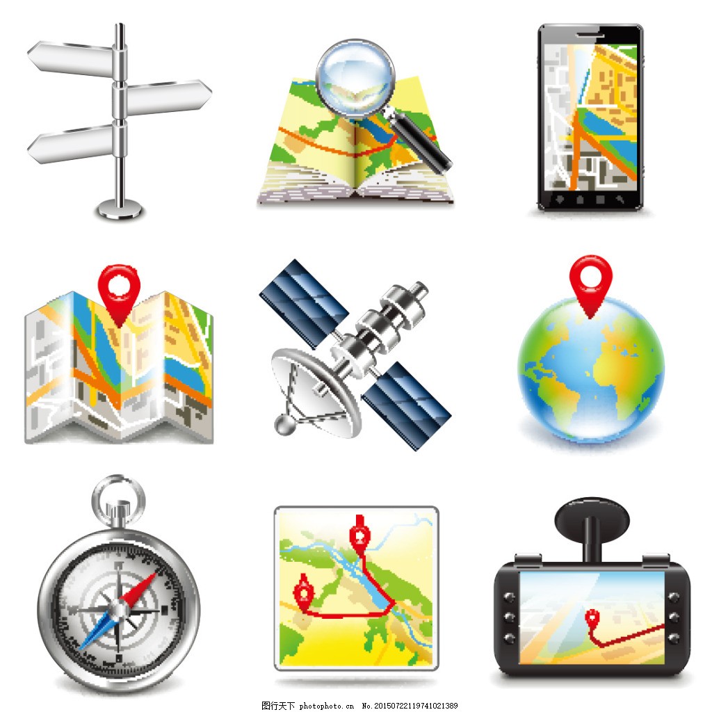 放大镜 手机地图.,地图定位 卫星 地球 手机导航