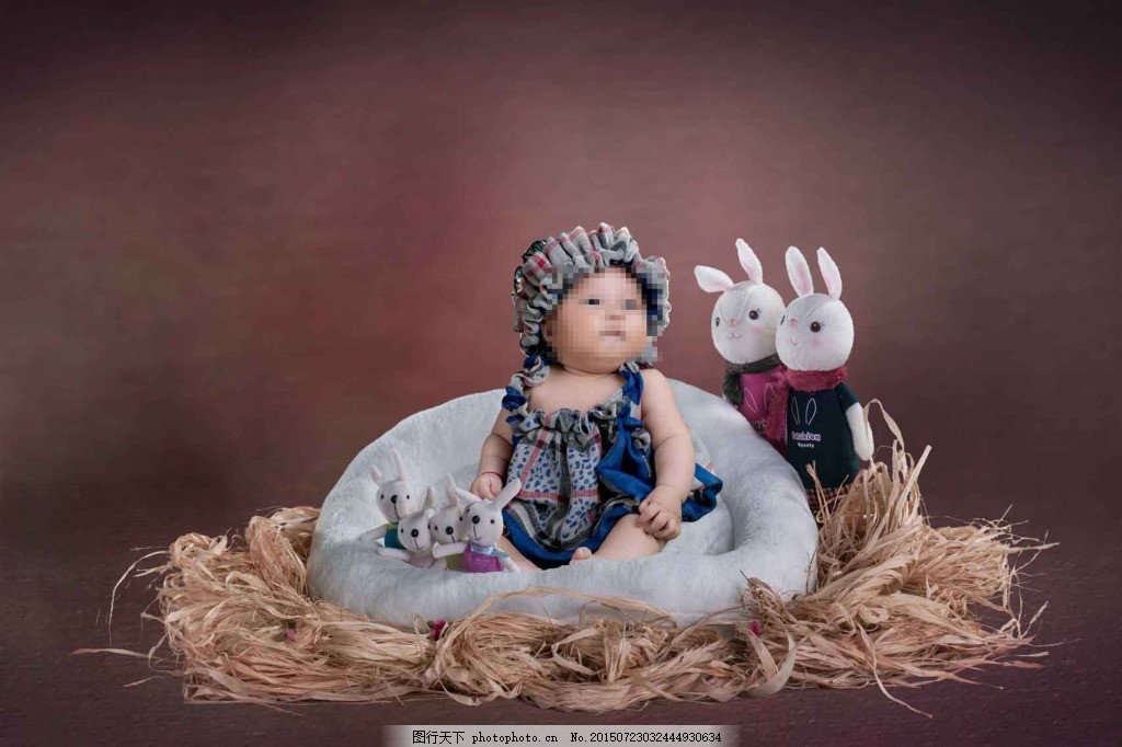 高清影楼宝宝成长3D抠图模板