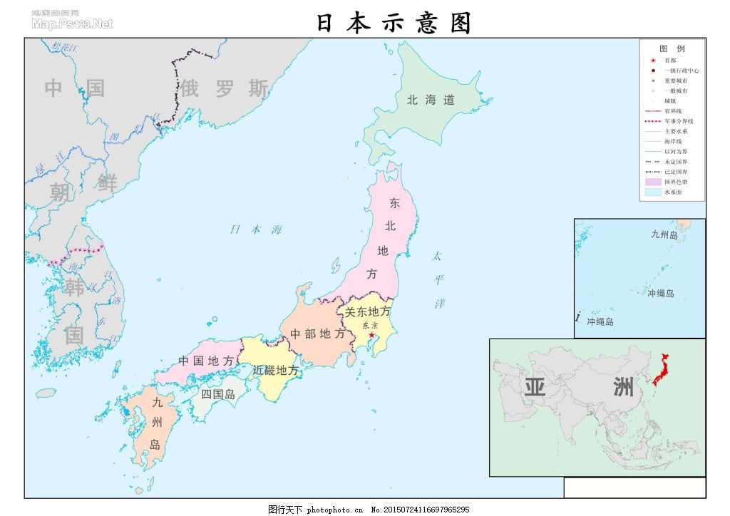 日本地图,九州 北海道 白色-图行天下图库图片