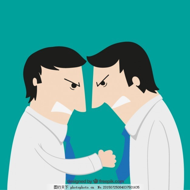 愤怒的商人,企业 斗争 竞争 企业家 冲突 争论 对抗-图行天下图库