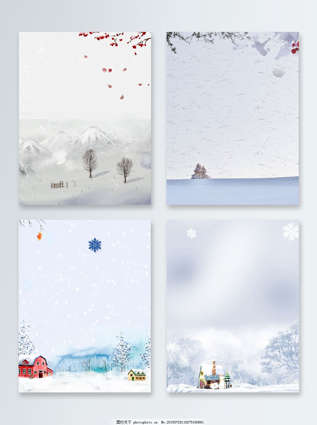 文艺小雪简约蓝色背景 文艺小雪简约蓝色背景