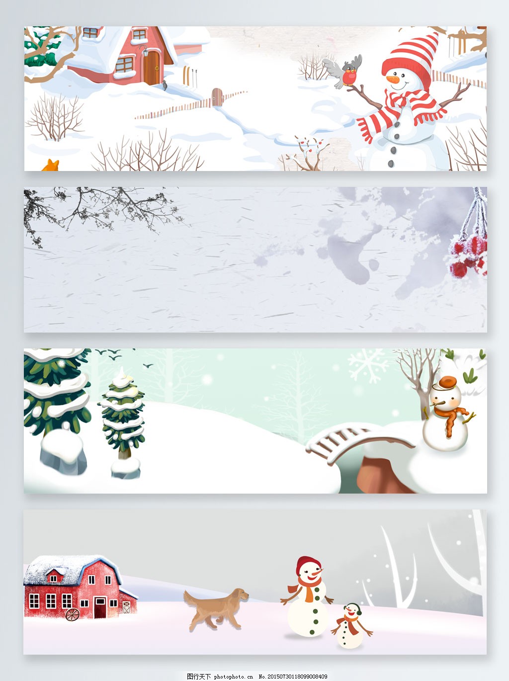 卡通雪人小清新灰色banner 卡通雪人小清新灰色banner