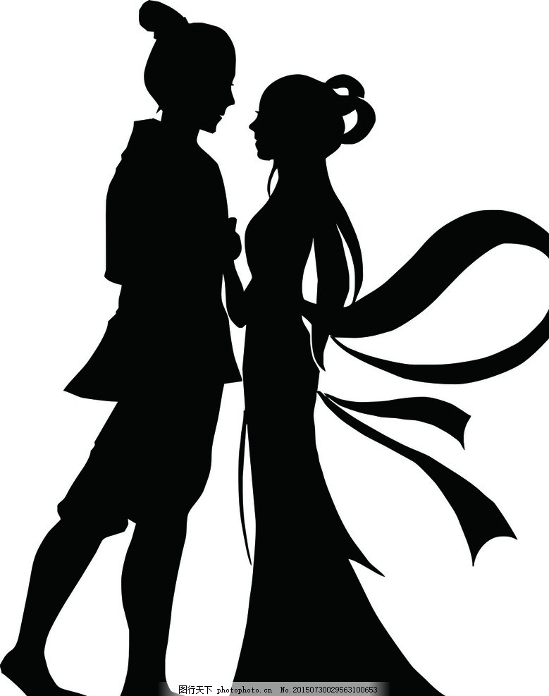 牛郎织女剪纸,七夕 情人节 浪漫元素 七夕素材 