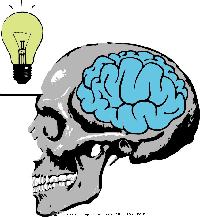 矢量灯泡点子骷髅,矢量灯泡点子骷髅免费下载