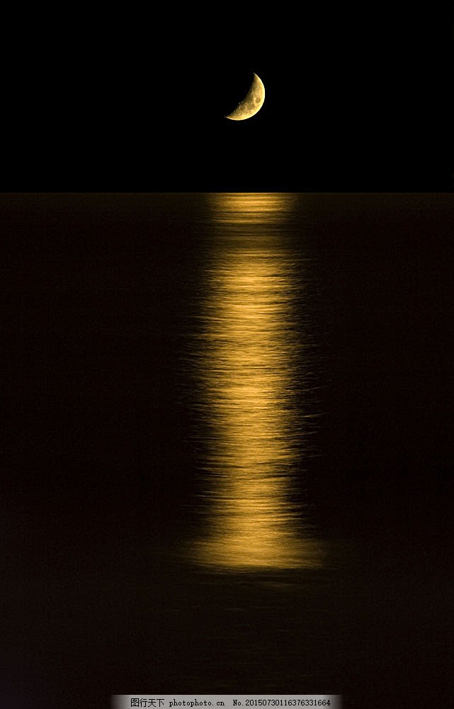月夜的大海 倒影 星空 月亮 星星 夜景 夜晚 底纹背景 创意图片