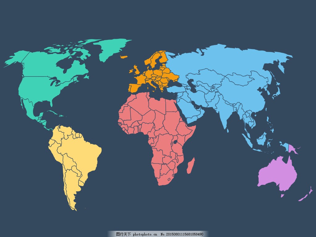 精美世界地图高清 全球 矢量地图 七大洲地图 板块 版图 立体世界地图图片