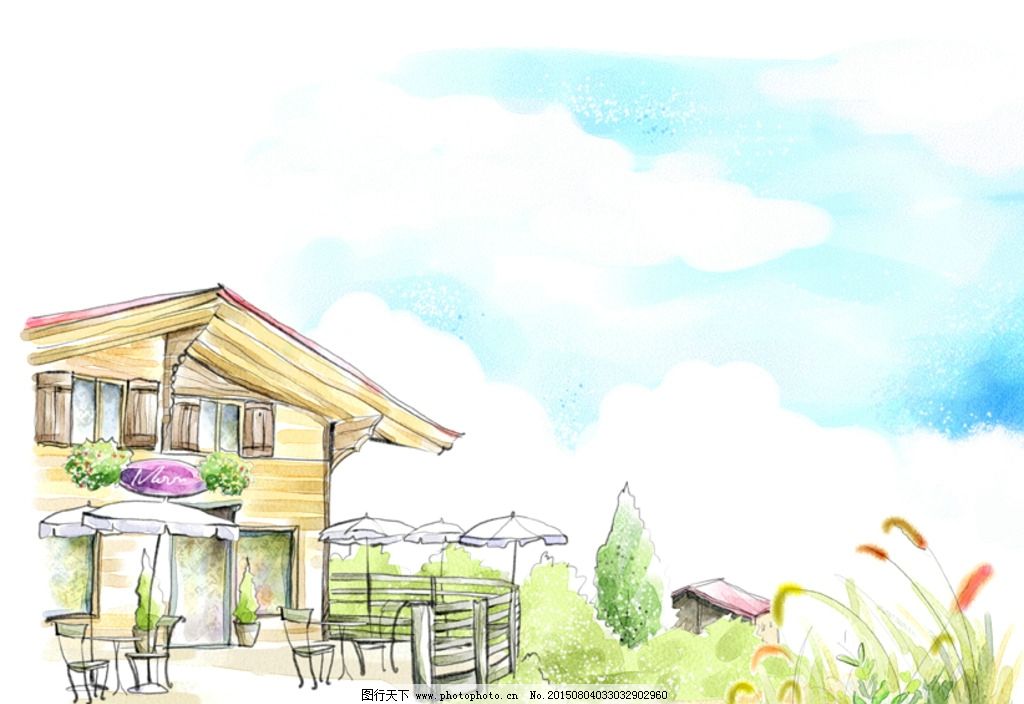 水彩街景风光 水彩街景插画 水粉街景画 咖啡屋 咖啡厅 太阳伞 遮阳伞 咖啡桌 长椅 休闲椅 狗尾巴草 绿草 树木 盆栽 手绘淡彩风景 浪漫 唯美背景 梦幻背景 水彩大自然 水粉风景插画 季节色彩 手绘风景 梦幻世界 童话世界 装饰画 艺术画 墙画 写意画 风景画 朦胧意境 水墨画 无框画 手绘卡通插画 设计 PSD分层素材 PSD分层素材 300DPI PSD
