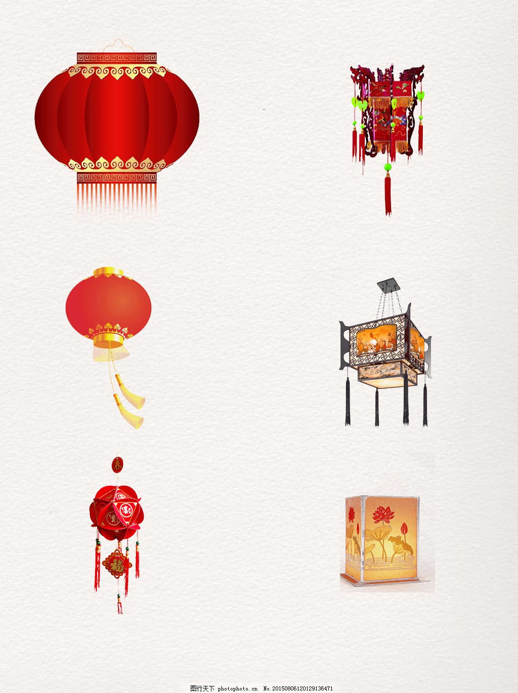 一组古风唯美灯笼素材