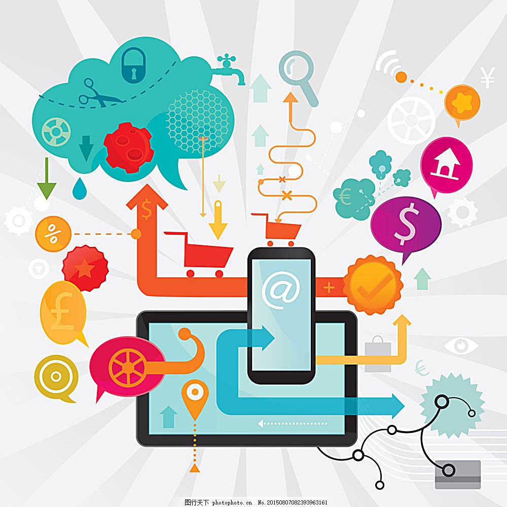 智能手机平板电脑插画