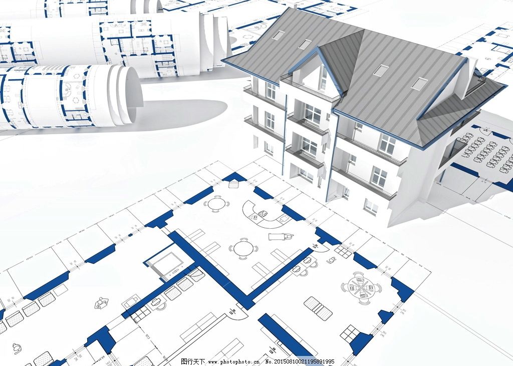 别墅模型 设计图 结构图 建筑图 纸张 纸质 3d模型 3d立体 3d设计