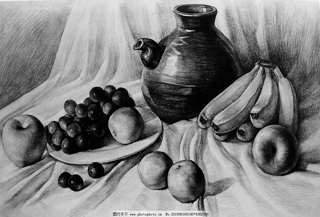 陶罐静物素描图片展示