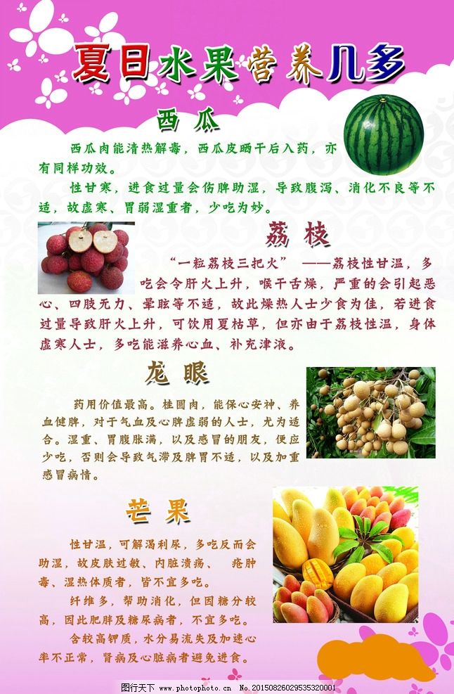 水果健康宣传广告图片,中文字 西瓜 荔枝 龙眼