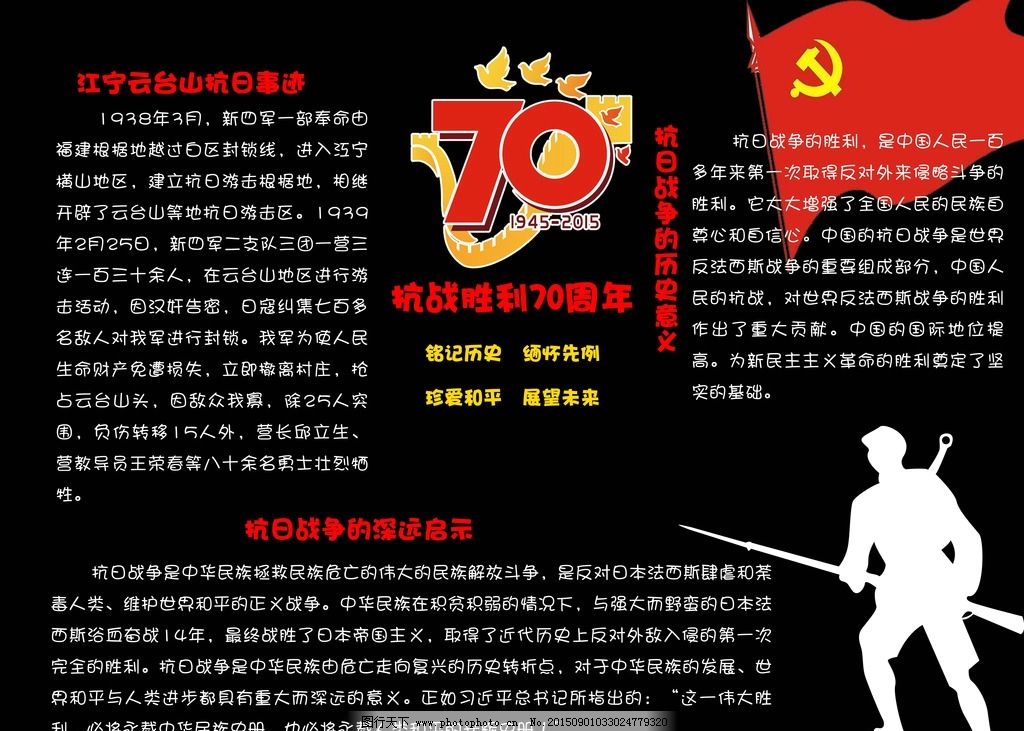 抗战胜利70周年黑板报图片_其他_PSD分层_图行天下图库