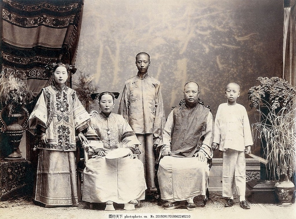 老照片 清代 清朝 人物 人物摄影 清朝老照片 前清 贵族 家族