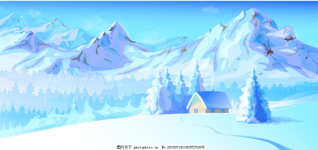 森林雪原温暖背景图片 广告背景 底纹边框 图行天下素材网